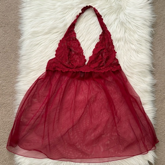 Victoria's Secret Other - Victoria's Secret Red Lace Babydoll Lingerie Medium